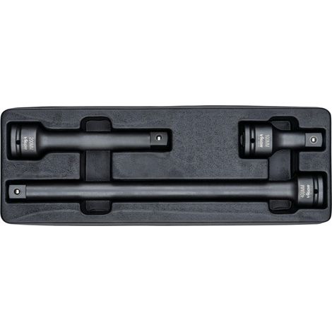Lot de 3 rallonges de visseuse à percussion carré 3/4" Longueur 100 mm, 200 mm, 400 mm Acier Cr-Mo (1/5)
