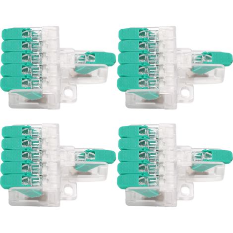 10 Pièces Connecteur de Jonction Électrique 1 à 5 Sorties, Borne Rapide 41A 450V pour Installation Câble (1/5)