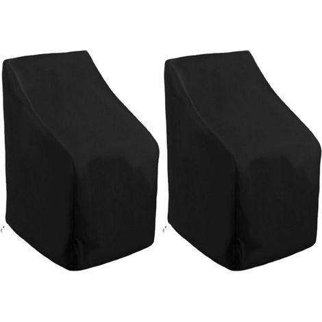 Lot de 2 housses de protection pour chaises de jardin, chaises empilables, 646470/120cm, imperméable, résistante au froid, aux UV, en Oxford 210D, pour chaises de balcon, fauteuil de (1/5)