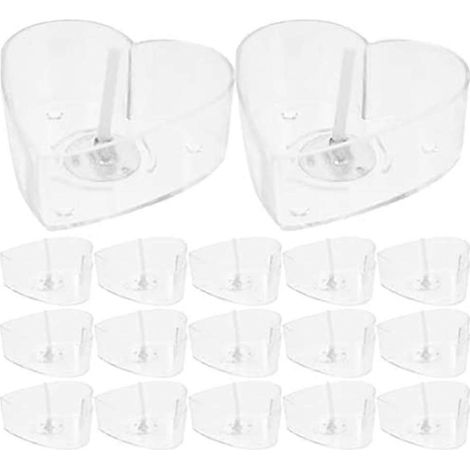 Lot de 30 coupelles à bougie chauffe-plat en forme de cœur avec mèches, transparentes, pour la fabrication de bougies DIY. (1/5)