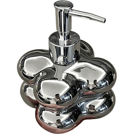 Distributeur nuage en céramique argenté électrolytique, rechargeable, décoratif, pour salle de bain, pompe pressoir réutilisable. (1/5)