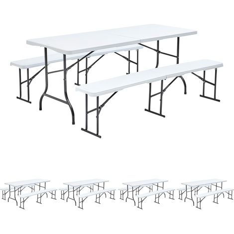 Table et bancs pliants 8 places - Lot de 5 (1/5)