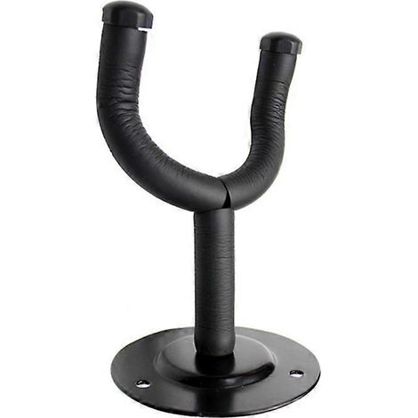 Support pour guitare électrique compatible avec fixation murale pour guitare, avec plaque ronde noire (1/2)