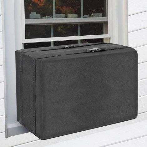 Housse de protection pour climatiseur de fenêtre, housse extérieure pour unité de climatisation, protection hivernale robuste, imperméable et isolante avec sangle réglable 20,8-AquaForge (1/5)