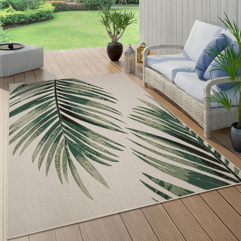 Paco Home Alfombra Salon Jardin Hojas De Palmera Jungla Floral Motivo Boho Chic Verde 120x170 cm, Verde 13 (1/5)