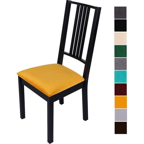 (Jaune, 4 pièces) Housses de chaise, housses de chaise universelles lavables, housses de chaise de salle à manger universelles, faciles à nettoyer et durables, faciles à installer (1/5)