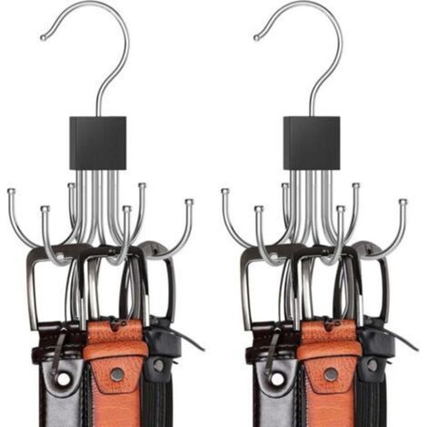 Porte Ceinture pour Placard, Lot De 2 Rotatifs à 360 °Porte Cravate, Gain De Place, Rangement Ceinture, Porte Cravate, Capacité Maximale De 32 Ceintures,Porte-écharpes, Porte-Sacs Multifonctio (1/4)