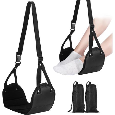 Repose-Pieds Pour Avion, 2 Pcs repose-pieds de voyage, hamac pour pieds sans heurts et repose-pieds en mousse à mémoire de forme de qualité supérieure, un Confort pour les Longs Vols
