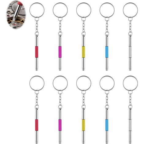 Komplettes Set aus 10 farbigen Schraubendrehern für Brillen, ideal für Uhren, Schmuck, Spielzeug und elektronische Geräte. (1/5)