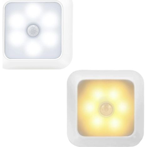 Plafonnier LED carré à détecteur de mouvement, rechargeable 3000 mAh, lumière chaude 3000 K - Éclairage portable sous les meubles pour couloirs, placards et pièces de rangement [Classe énergétique A] (1/5)