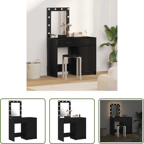 Holzschminktisch -  Schminktisch 2 pcs Schwarz 50 x 41 x 135 cm Holzwerkstoff (1/5)