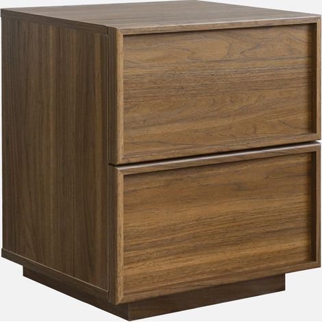 Comodino effetto legno 2 cassetti