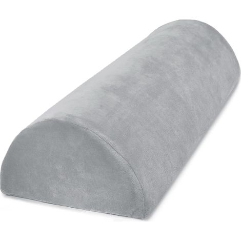 Coussin pour les genoux, confortable en mousse à mémoire de forme pure, coussin traversin demi-lune pour les jambes, les genoux, la taille, le dos et la nuque, housse lavable en machine, gris (1/5)