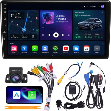 Autoradio 9" Ford Transit 2006-2014 Android 15 Quad-Core 4+64 Go CarPlay Android Auto WiFi 6 Bluetooth GPS Caméra AHD (1/5)