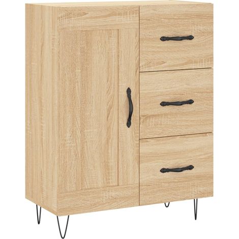 Credenza cassettiera mobile contenitore organizer cucina soggiorno salotto sonoma 695 x 34 x 90 cm legno ingegnerizzato marrone 020031645