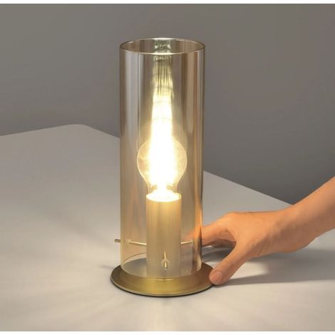 LAMPADA DA TAVOLO MAGIC 1XE27 D.13X23CM ORO/AMBRA. (1/2)