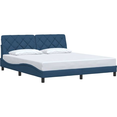 Cadre de lit sans matelas bleu 180x200 cm tissu vidaXL (1/5)