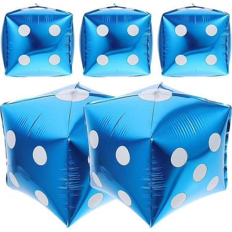 Lot de 5 ballons de fête, décorations pour une fête sur le thème du casino-36X36X36CM-Blue