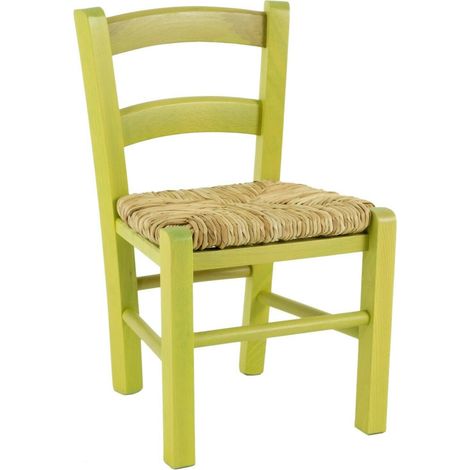 Sedia venezia baby Giallo bambini legno bambino colorata festa ristorante cucina casa terrazza paglia bimbi bambina
