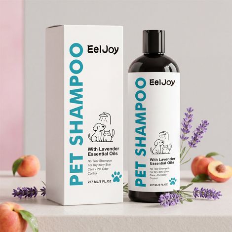 Shampoing doux pour animaux, pour un pelage doux et soyeux, au parfum naturel. Convient aux chats et aux chiens. -- 237 ml (1/5)