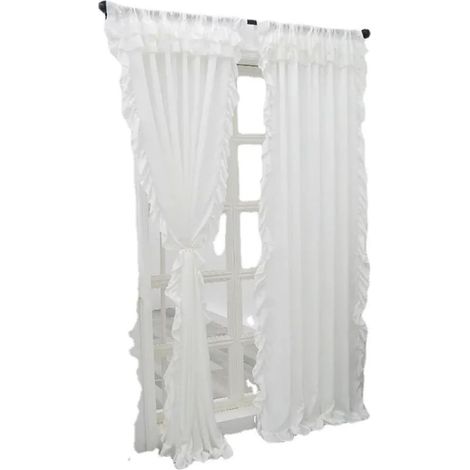 (W100 x H200 cm) Rideaux à Volants Rideau de fenêtre à Volants en Gaze Blanche française en Velours for Balcon, Salon, Produit Fini