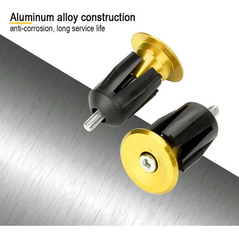 paire d'embouts de guidon en alliage d'aluminium pour vélo (doré) (1/5)