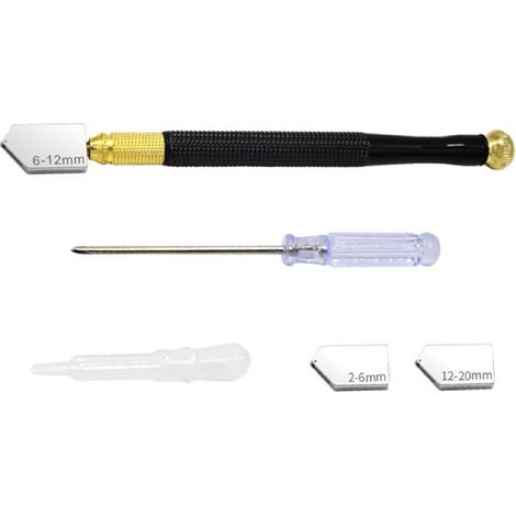 Ensemble de 5 outils de coupe-verre de type crayon, à alimentation en huile, diamantés, incisifs et antidérapants, pour fenêtres. (1/5)
