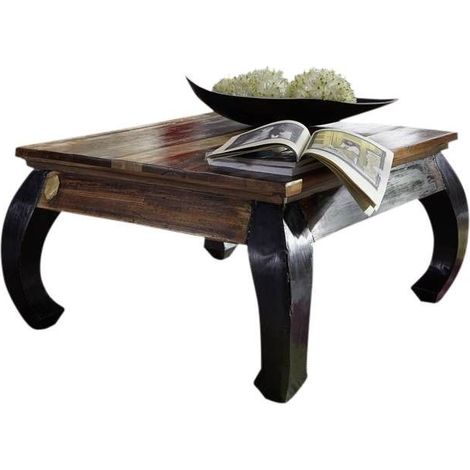 Couchtisch Altholz 80x80x45 mehrfarbig lackiert NATURE OF SPIRIT 71