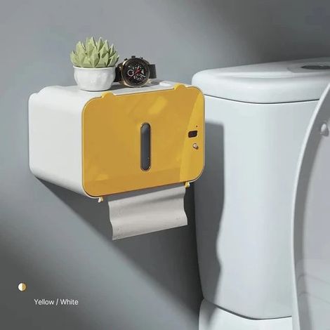 Porte-papier toilette automatique, boîte à papier toilette, boîte à mouchoirs, support à papier toilette, étagère à papier toilette avec capteur, toilettes murales (1/5)