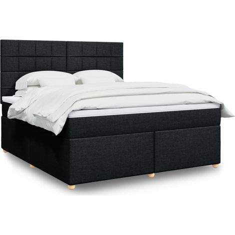 Boxspringbett mit Matratze Schwarz 180x200 cm Stoff vidaXL (1/5)