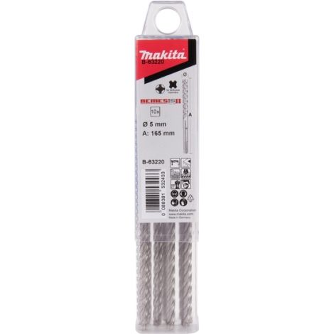 Foret à béton Makita Nemesis B-63220 5x100/165 mm 10 unités