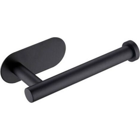Black Self-Adhesive Toilet Paper Holder - Made of Stainless Steel - No Drilling Required, Strong Adhesion and Waterproof. (1/4)