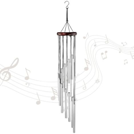 Carillon éolien commémoratif en métal pour intérieur et extérieur avec 12 longs tubes en alliage d'aluminium pour terrasse, balcon
