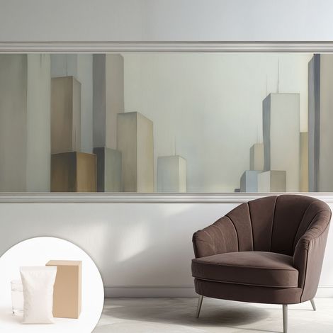 Papier peint intissé décoratif avec motifs pour salon et chambre a motif - Colle incluse gratuite Gratte-ciel urbains 250x104 cm (1/5)