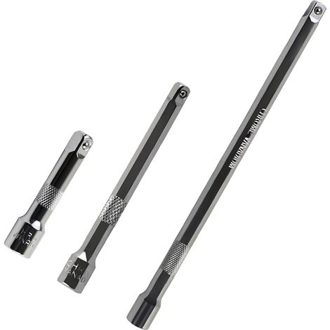 3 Piece Ratchet Socket Wrench Extension Set 3/8" (75mm/150mm/250mm) for Ratchet Socket Wrenches (1/5)