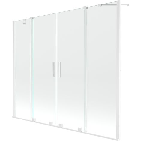 Mexen Velar Duo paroi de baignoire coulissante à 2 vantaux 190 x 150 cm, transparent, blanc - 896-190-000-02-20 (1/5)