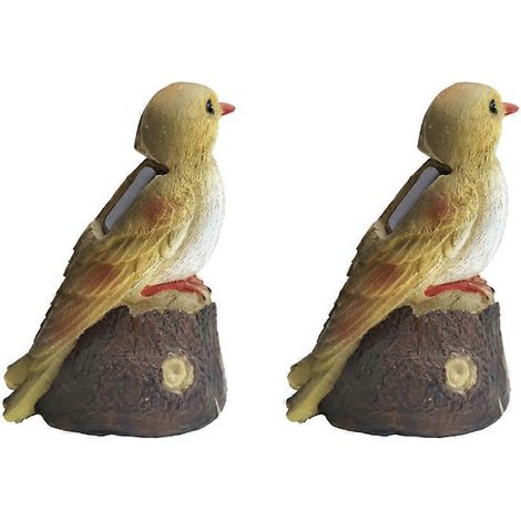 Set aus 2 Solar-Gartenleuchten in Papageienform aus Kunstharz zur Dekoration von Rasenflächen, Balkonen oder Gärten. Geschenkidee. (1/5)