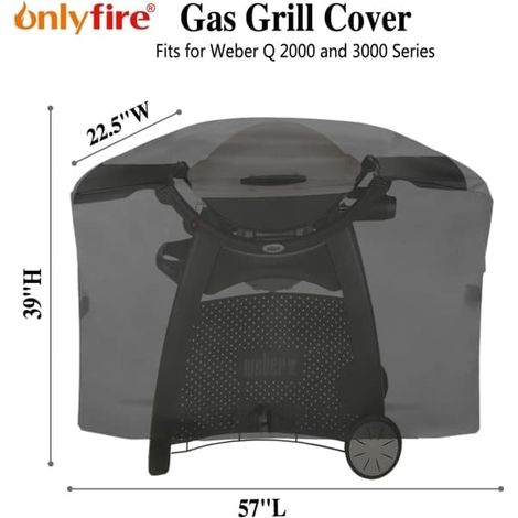 Housse de protection pour barbecue (pour barbecues à gaz Weber Q 2000 et 3000) (1/2)