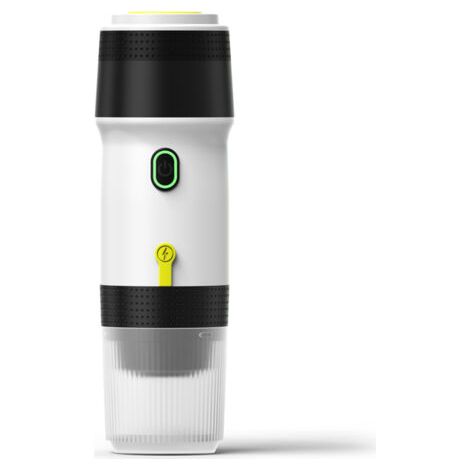TONYSA Cafetière électrique portable sans fil 3 en 1, mini cafetière avec câble de chargement USB, idéale pour les voyages en voiture, capsules moulues et café froid chaud, tasse de 120 ml, blanche