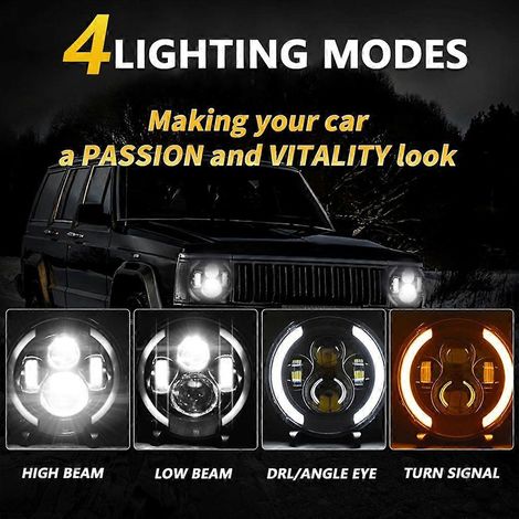 Phare antibrouillard rond pour moto YMH, remplacement universel de phare LED (1/4)
