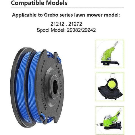 M5O 4 quadrati per corda di nylon di Grama Cortador GREENWORKS, V6Q 29082, 29242 (1/4)