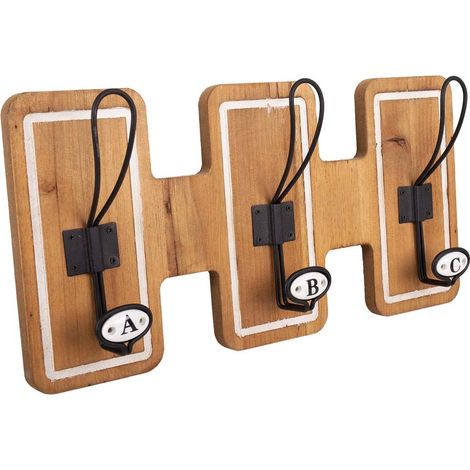 Percha de madera y metal marrón 40x7x20 (1/5)