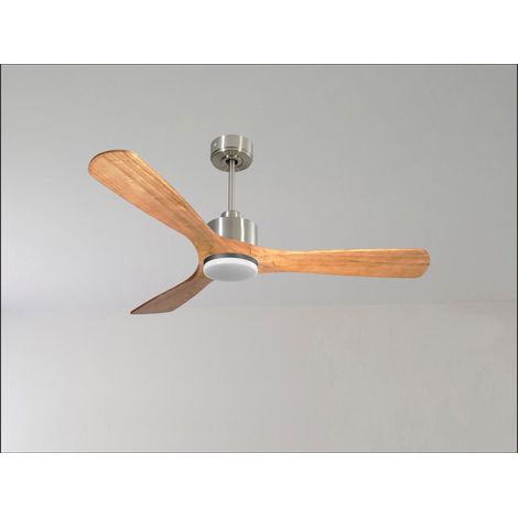 Modulo Regular Ring - Super destratificateur et ventilateur DC 132 cm Chrome pales bois rouge sans Lumière 25 à 40 m² (1/5)