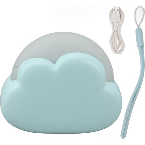 Ortviai Veilleuse LED USB Rechargeable pour Chambre et Bureau – Nuage Bleu, 2 Couleurs & 2 Niveaux de Luminosité (1/5)