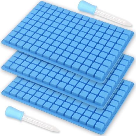 Moules carrés en silicone en 3 pièces avec 126 cavités pour la confection de chocolats, mini-glaçons, truffes et pralines (1/5)