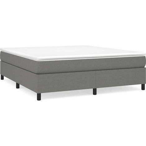 Maison Exclusive - Boxspringbettgestell Dunkelgrau 160x200 cm Sto (1/5)