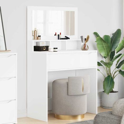 vidaXL  Bedroom Dressing Tables  with Drawer White 80 x 39.6 x 135 cm