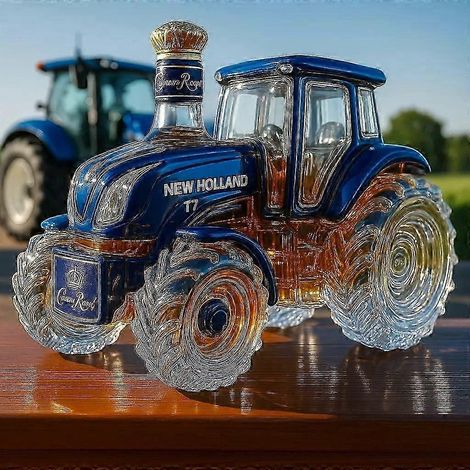Bouteille de whisky en forme de tracteur 30 cl thème tracteur vide - Tracteur bleu