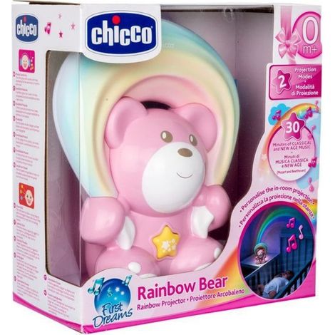 Orsetto di peluche arcobaleno con proiettore, rosa (1/3)