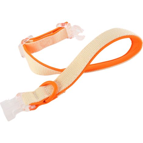 Atmungsaktives Hundehalsband aus strapazierfähigem Polyester in passender orangefarbener Ausführung mit Schnalle, ideal für Outdoor-Aktivitäten. Breite: 2 cm. Verstellbare Länge: 31 bis 50 cm. (1/5)
